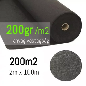 Geotextilia fekete 2M 200G/M2 200fm