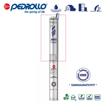 4" Pedrollo 4SR6/4 S (motor nélkül) csőbúvár szivattyú lebegő járókerékkel