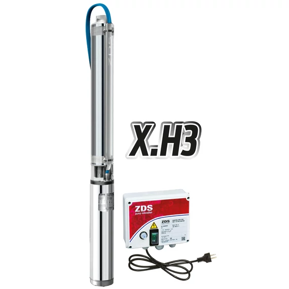 ZDS H3 egyfázisú vízhűtéses csőkút szivattyú vezérlő dobozzal